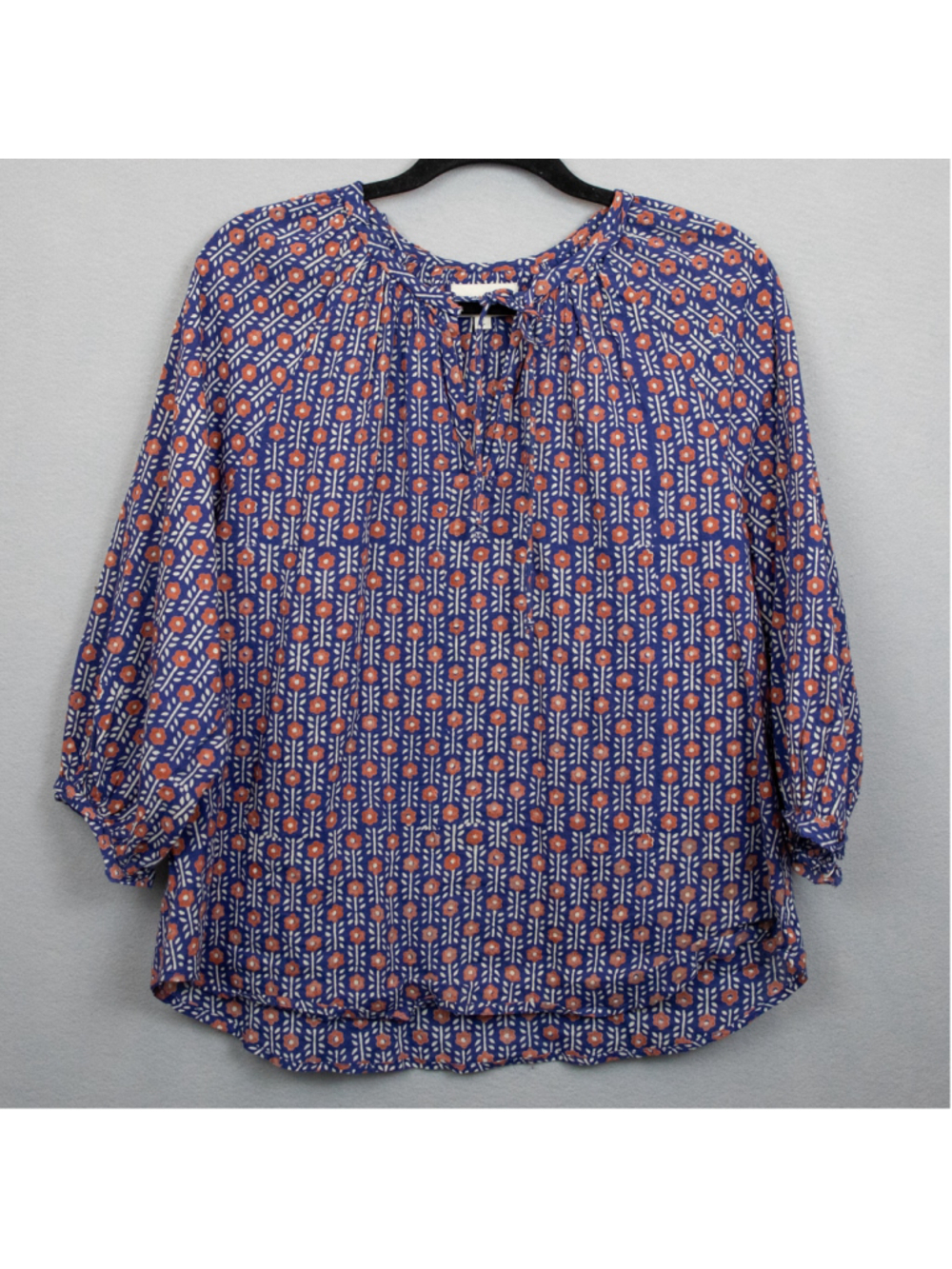 Sohana blue floral print tunic top-L